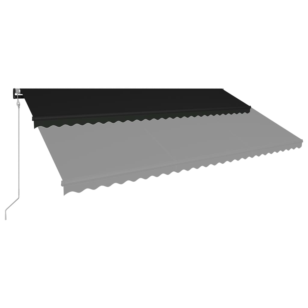 Copertină retractabilă cu senzor vânt & LED antracit 600x300 cm