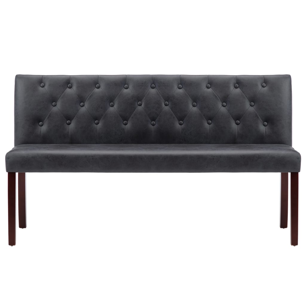 Bancă, gri, 148,5 cm, velur ecologic