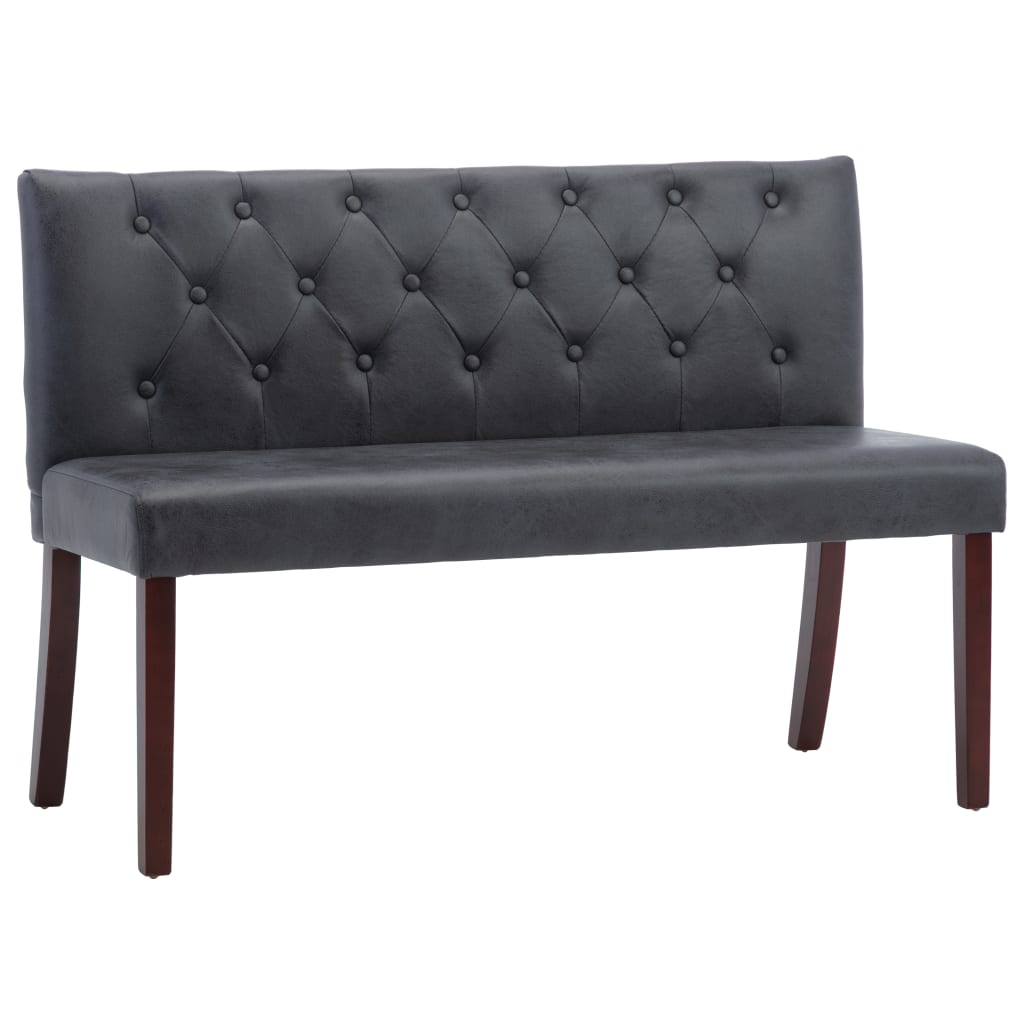 Bancă, gri, 120 cm, velur ecologic