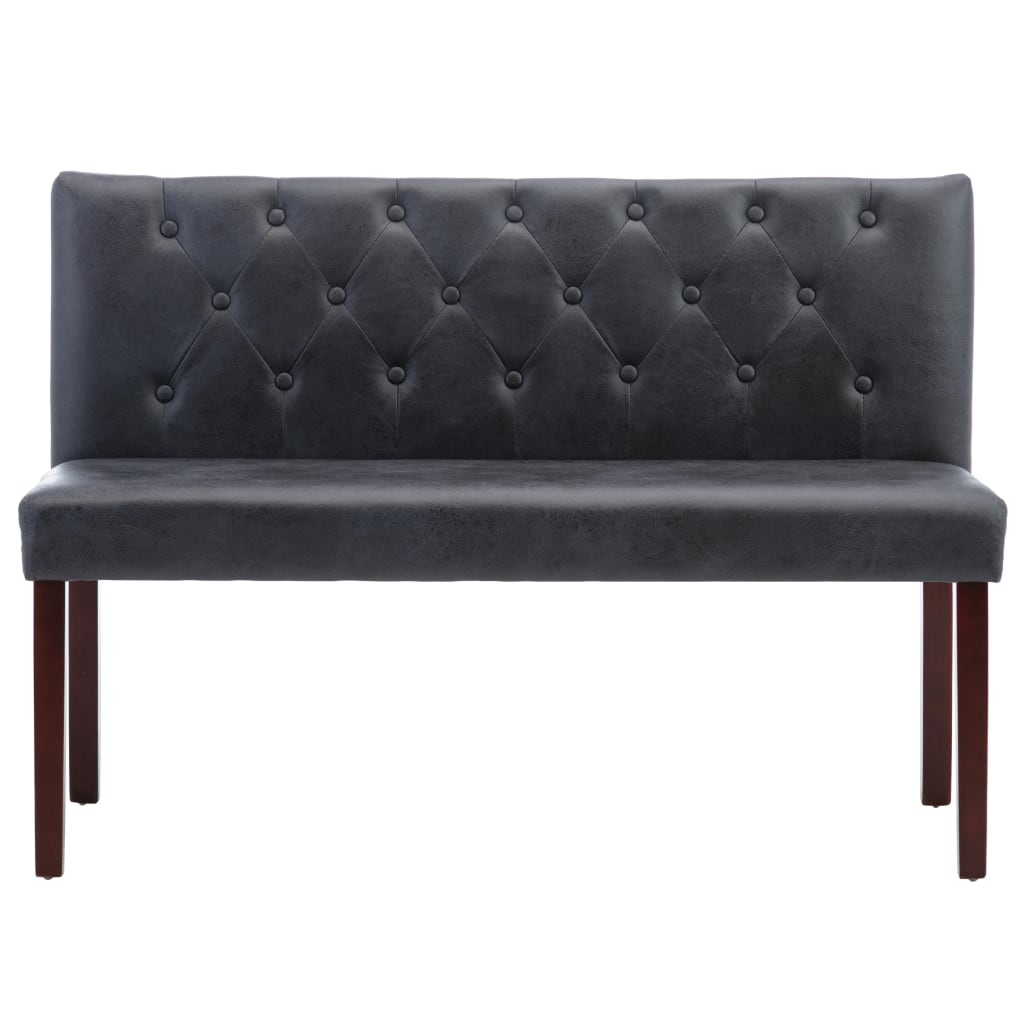 Bancă, gri, 120 cm, velur ecologic