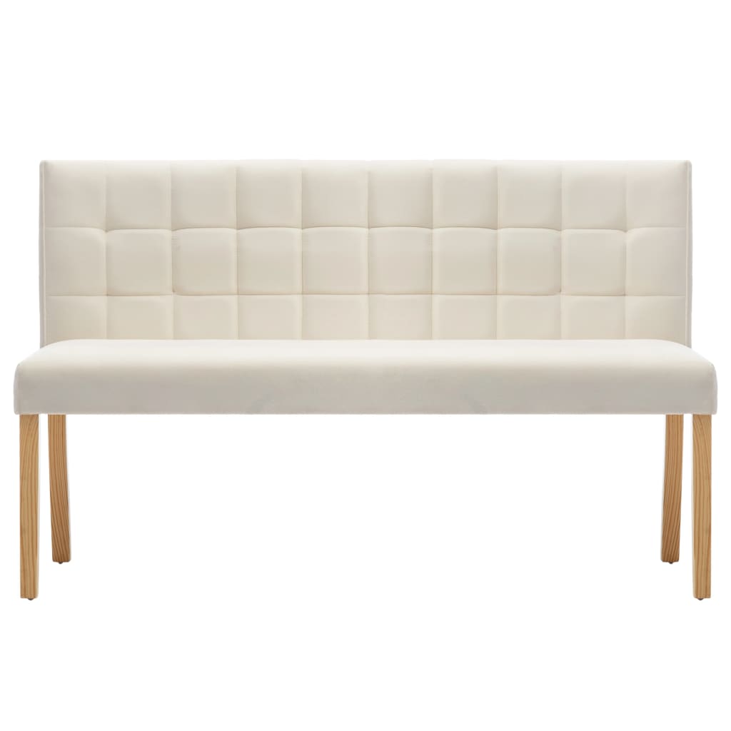 Bancă, crem, 140 cm, catifea