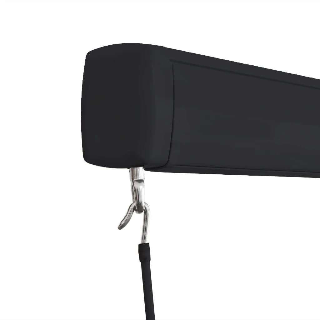 Copertină manuală tip casetă, albastru și alb, 450 x 300 cm