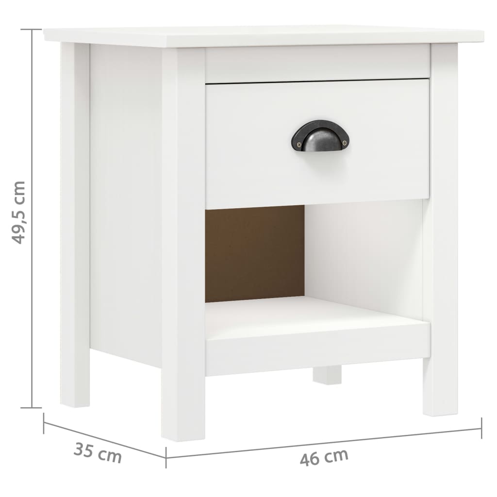 Noptiere Hill, 2 buc., 46x35x49,5 cm, lemn masiv de pin