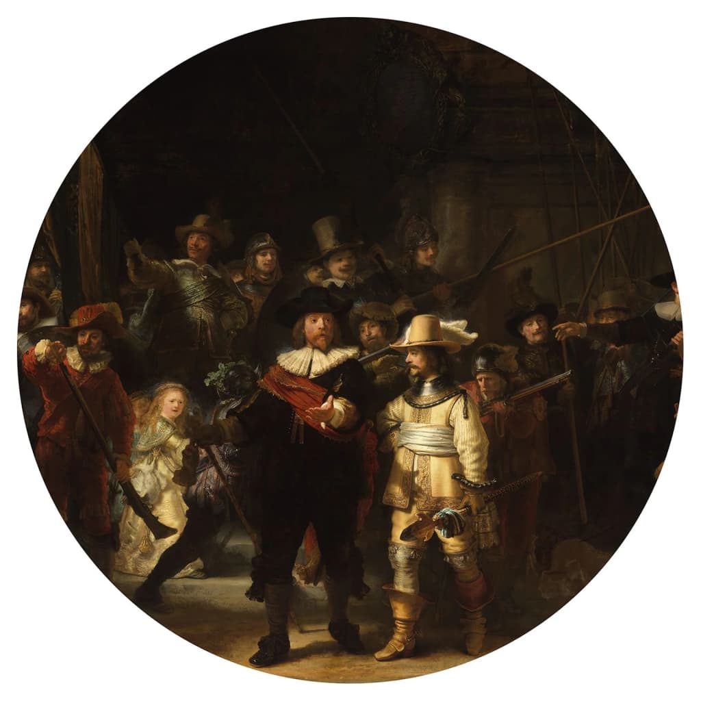 WallArt Tapet în formă de cerc The Night Watch, 142,5 cm