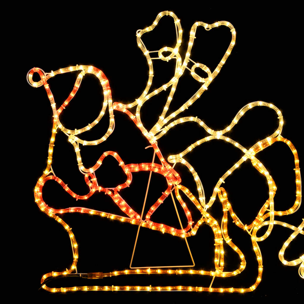 Instalație lumini Crăciun 6 reni și sanie XXL 2160 leduri 7 m