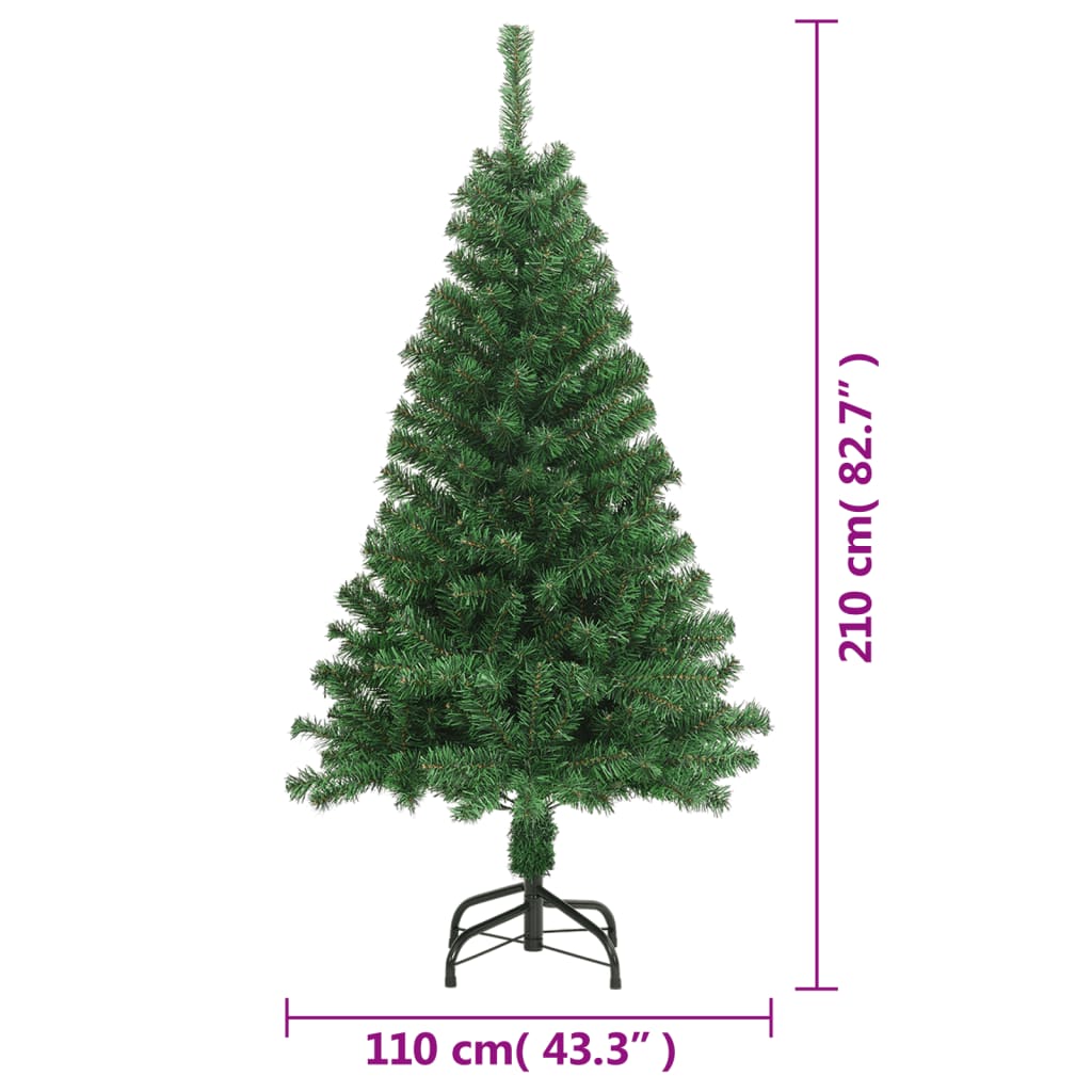 Pom de Crăciun artificial cu ramuri groase, verde, 210 cm, PVC