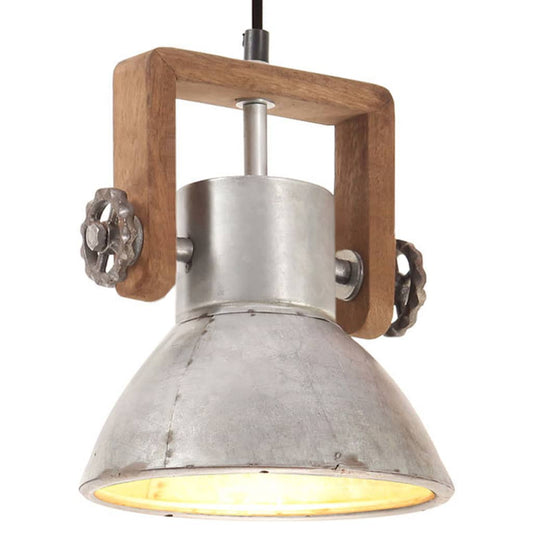 Lampă suspendată industrială, 25 W, argintiu, rotund, 19 cm E27