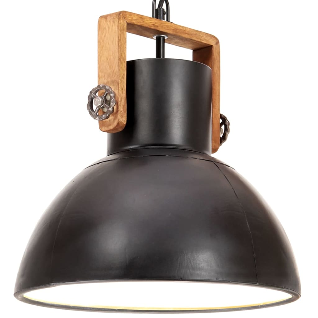 Lampă suspendată industrială, negru, 30 cm, 25 W, E27, rotund