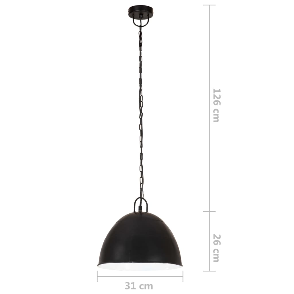 Lustră industrială vintage, negru, 31cm, rotund, 25W, E27