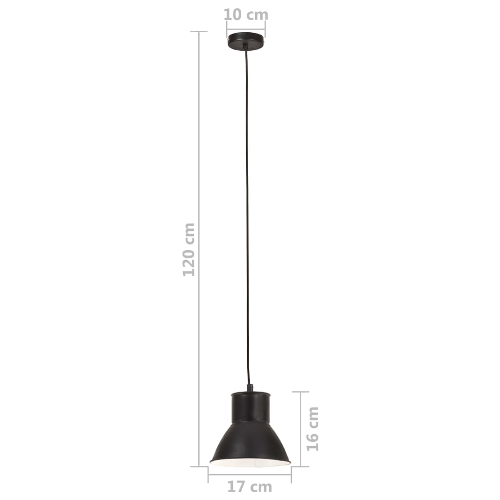 Lampă suspendată, negru, rotund, 17 cm, 25 W, E27