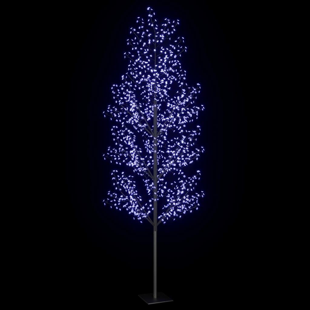 Pom Crăciun, 1200 LED-uri lumină albastră flori de cireș 400 cm