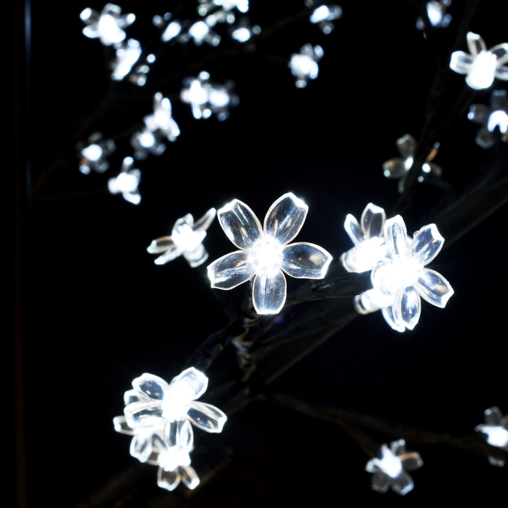 Pom Crăciun, 2000 LED-uri alb rece, flori de cireș, 500 cm