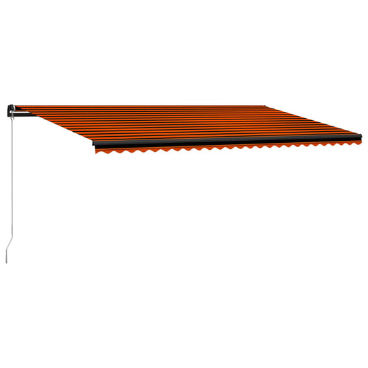 Copertină retractabilă manual, portocaliu și maro, 600 x 300 cm