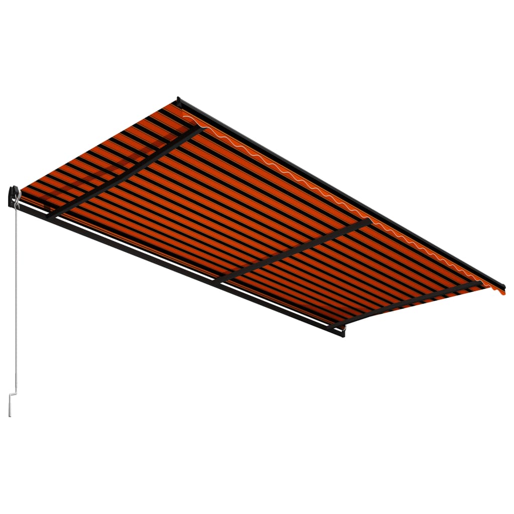 Copertină retractabilă manual, portocaliu și maro, 600 x 300 cm