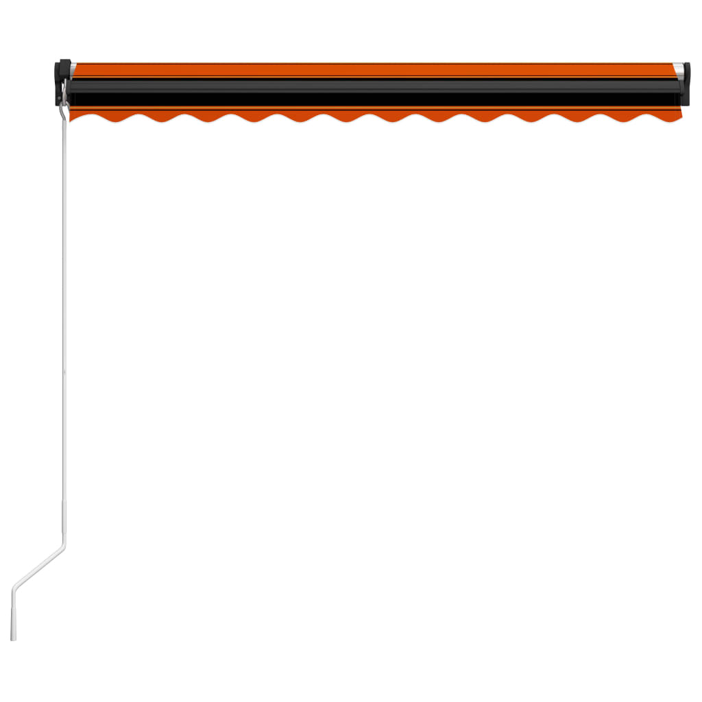 Copertină retractabilă manual LED, portocaliu/maro, 350x250 cm