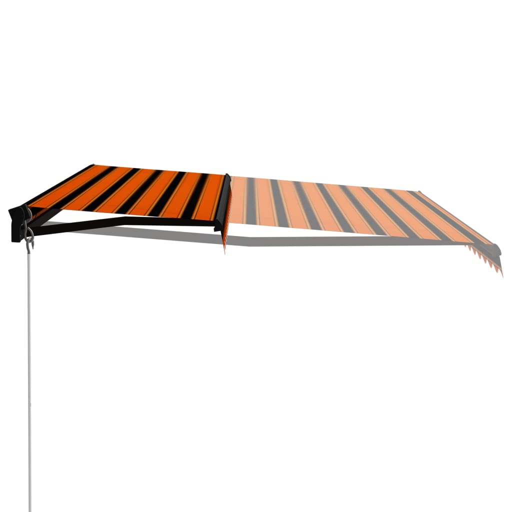 Copertină retractabilă manual LED portocaliu/maro, 450 x 300 cm