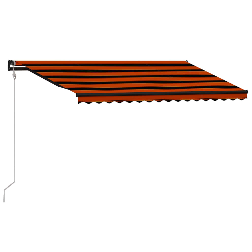 Copertină retractabilă automat, portocaliu & maro, 450x300 cm