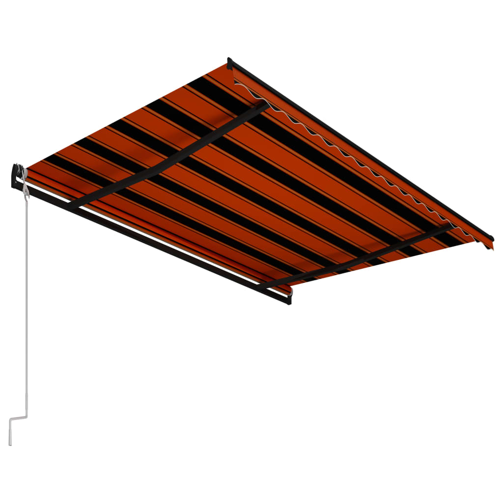 Copertină retractabilă automat, portocaliu & maro, 450x300 cm