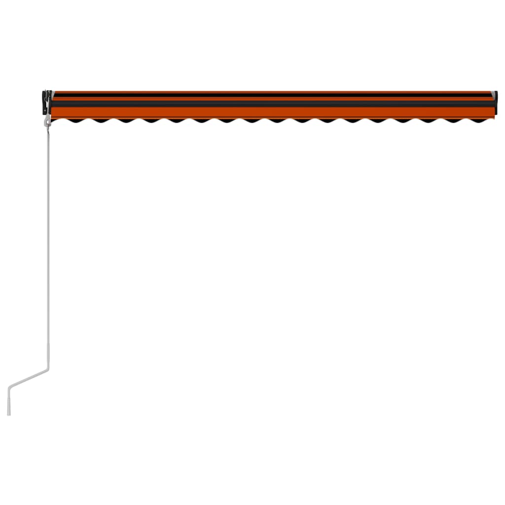 Copertină retractabilă automat, portocaliu & maro, 450x300 cm