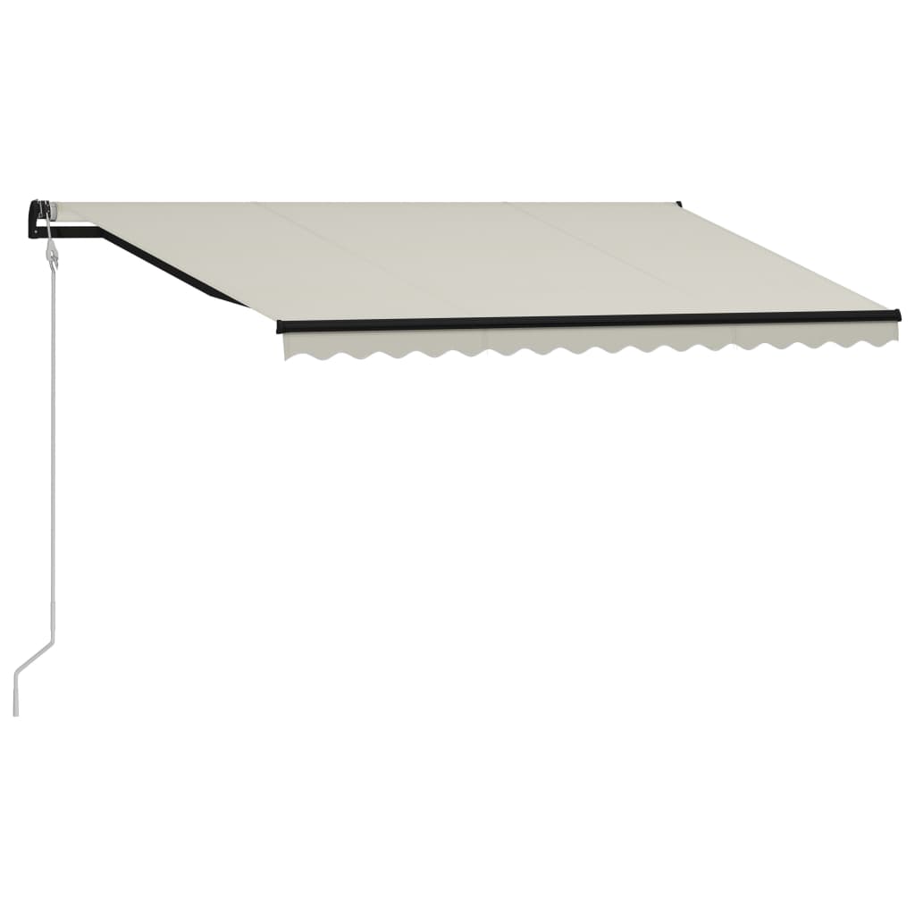 Copertină retractabilă cu senzor vânt & LED, crem, 400x300 cm