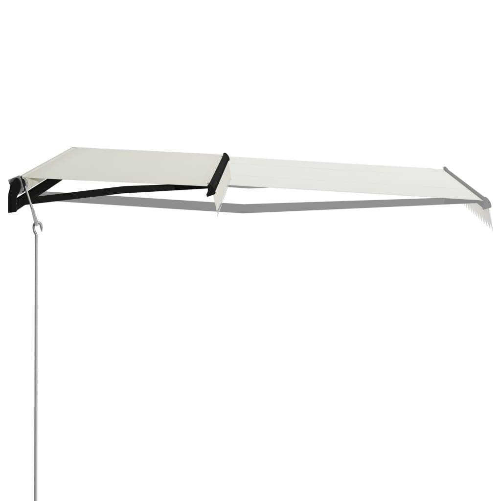 Copertină retractabilă cu senzor vânt & LED, crem, 400x300 cm