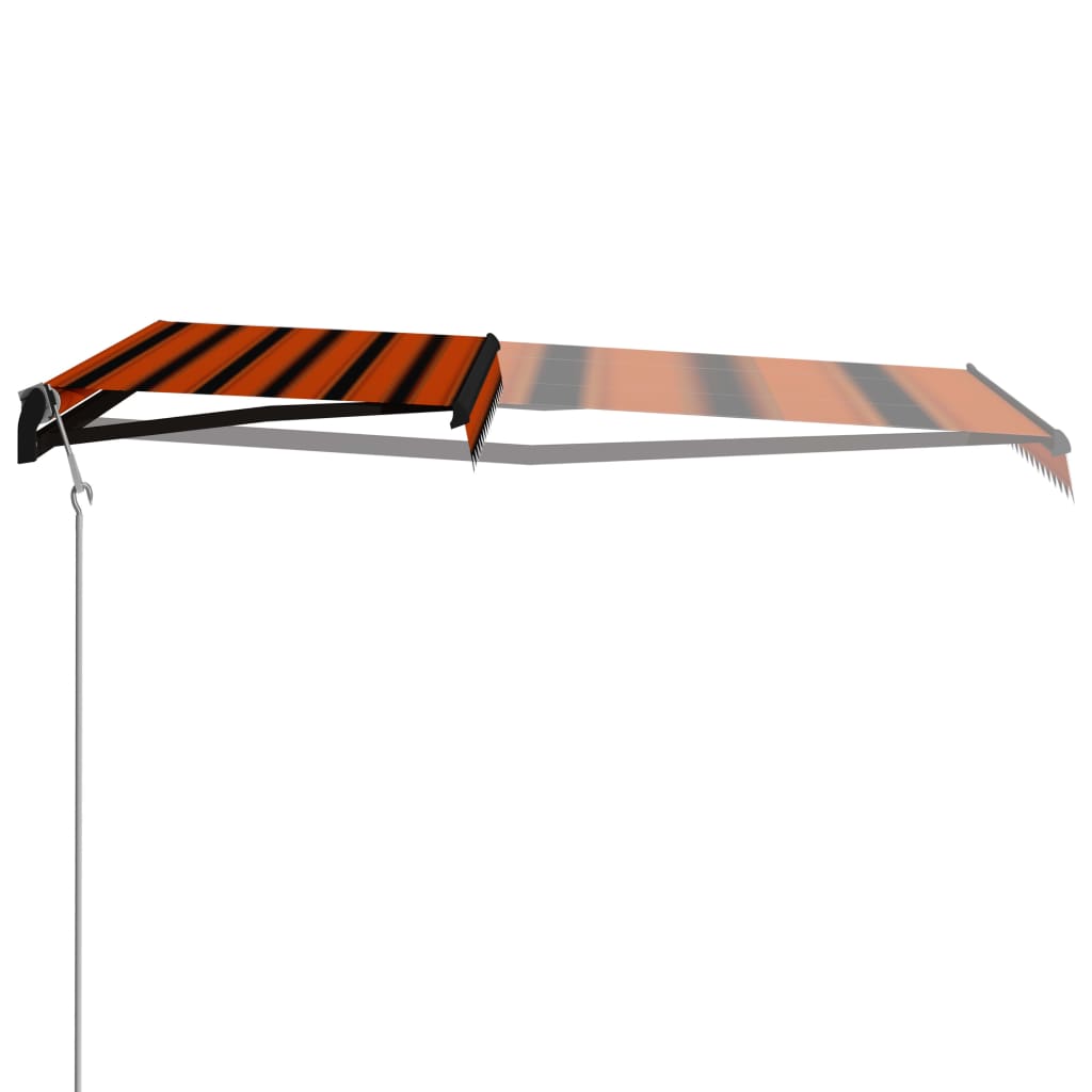 Copertină retractabilă senzor vânt LED oranj maro 400x300 cm