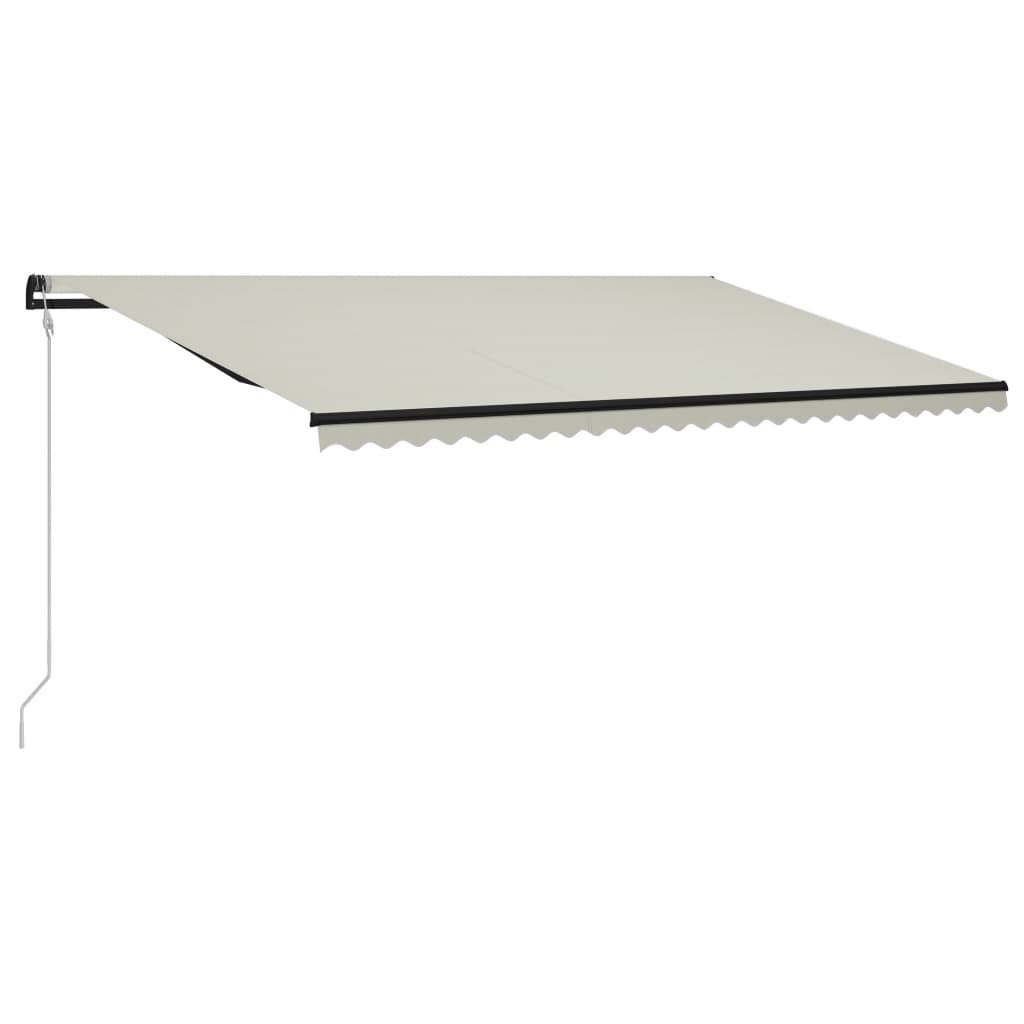 Copertină retractabilă senzor vânt & LED, crem, 600x300 cm