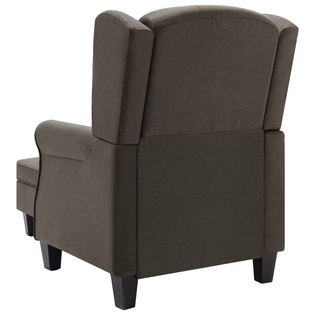 Fotoliu cu taburet pentru picioare, gri taupe, material textil