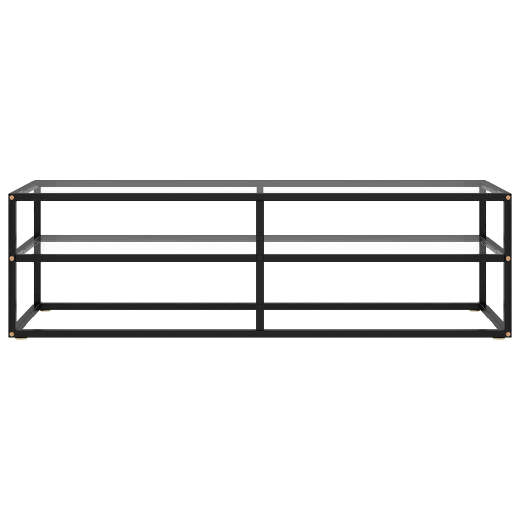 Comodă TV, negru, 140 x 40 x 40 cm, sticlă securizată