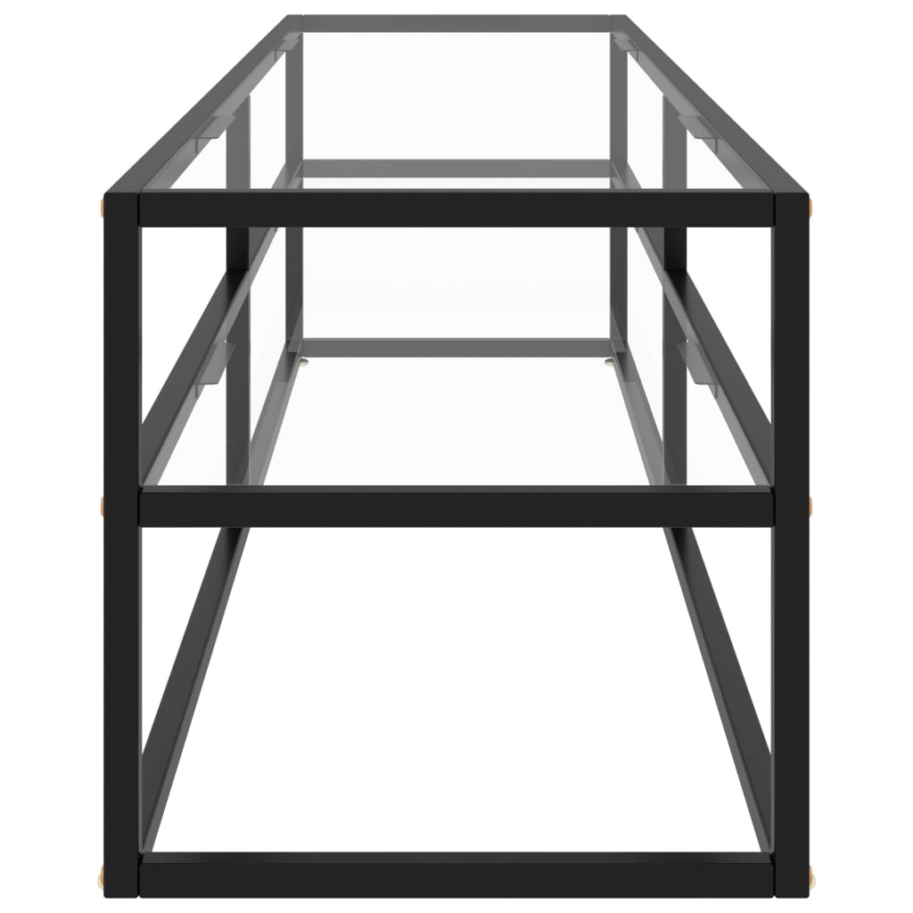 Comodă TV, negru, 160 x 40 x 40 cm, sticlă securizată
