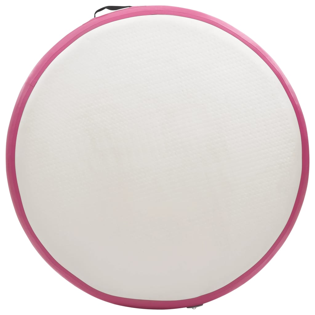 Covoraș gonflabil de gimnastică cu pompă roz 100x100x10 cm PVC