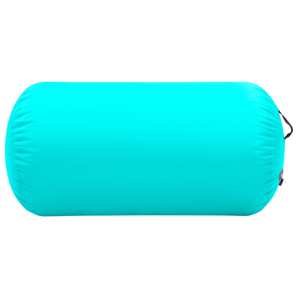 Rulou de gimnastică gonflabil cu pompă, verde, 120 x 90 cm, PVC