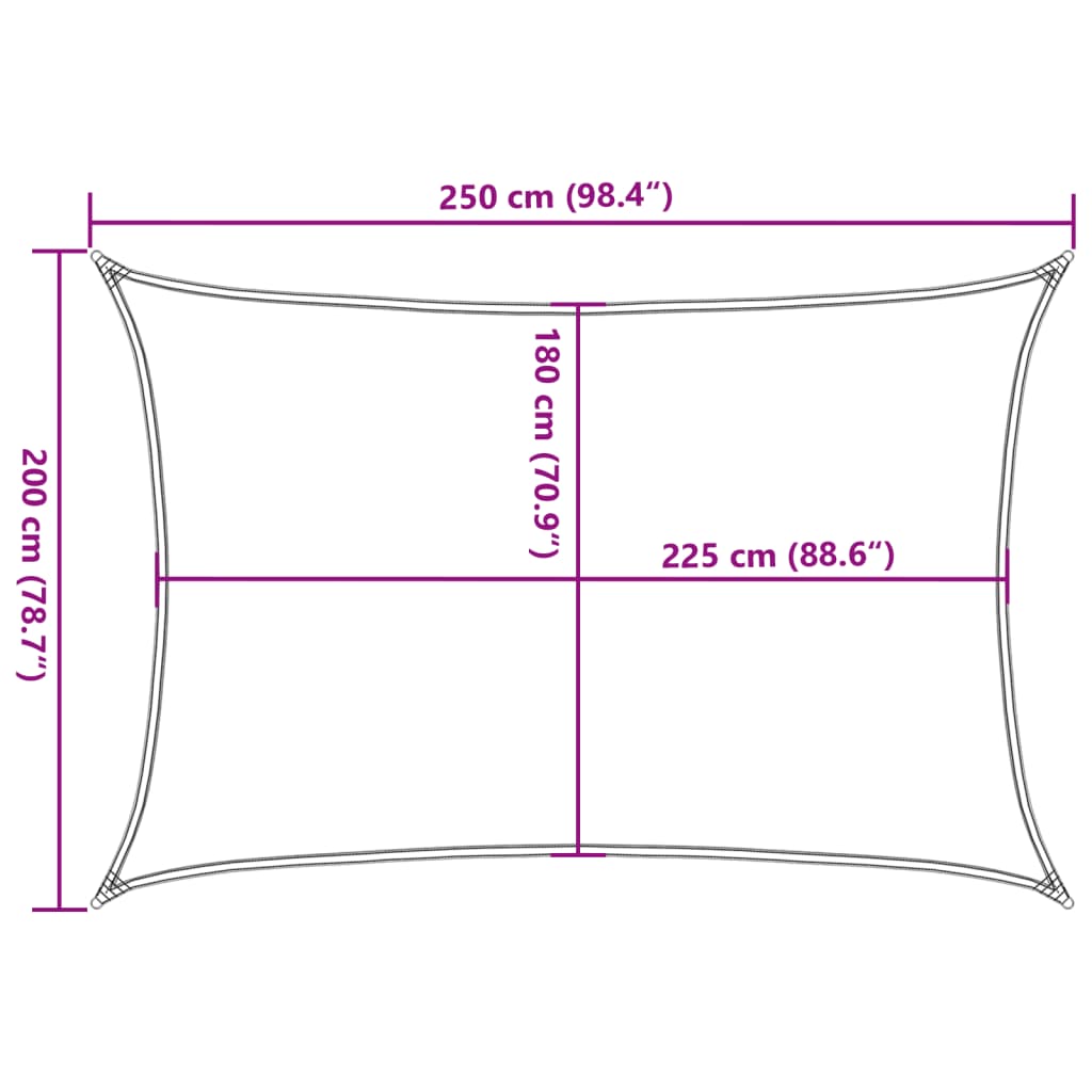 Pânză parasolar, antracit, 2 x 2,5 m, 160 g/m², HDPE