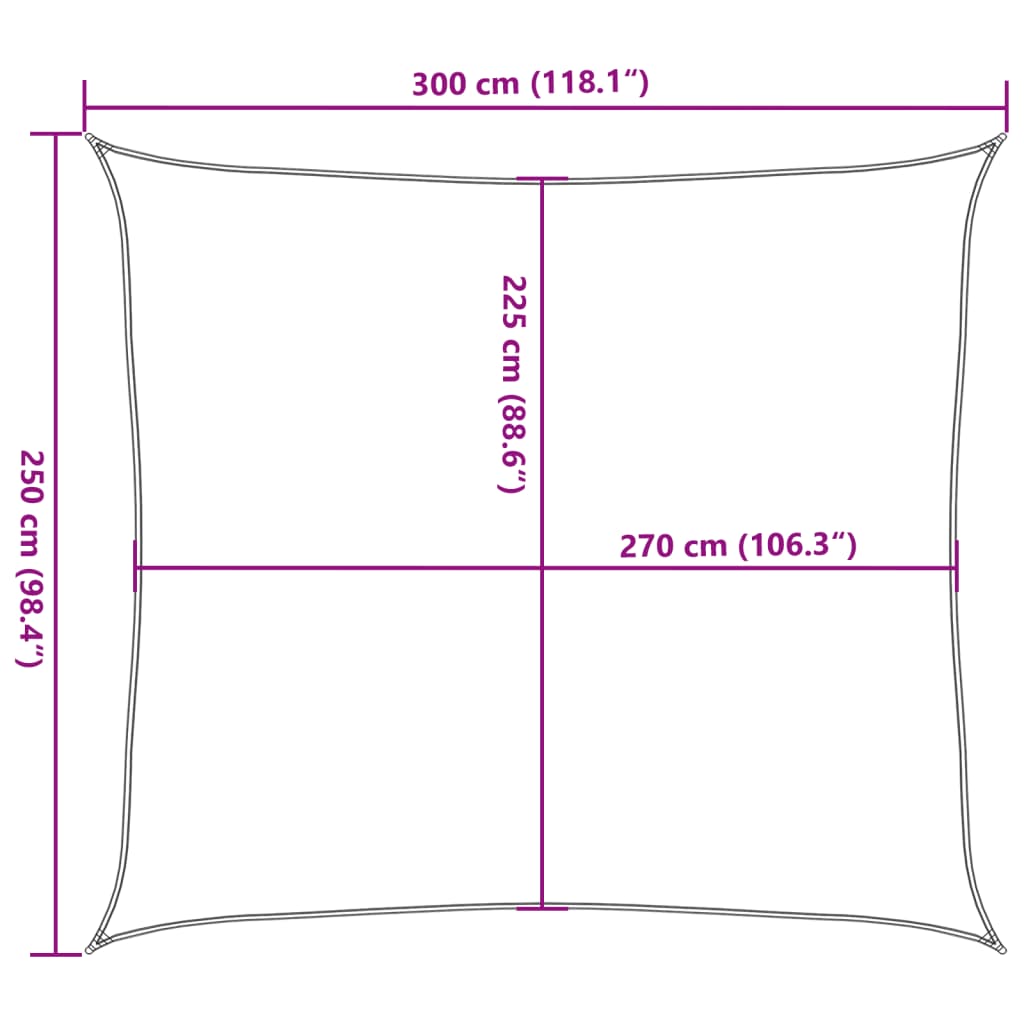 Pânză parasolar, antracit, 2,5x3 m, HDPE, 160 g/m²