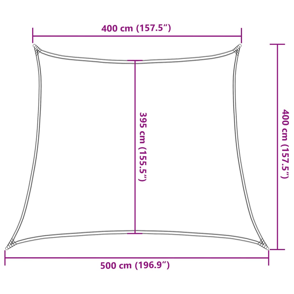 Pânză parasolar, antracit, 4/5x4 m, HDPE, 160 g/m²