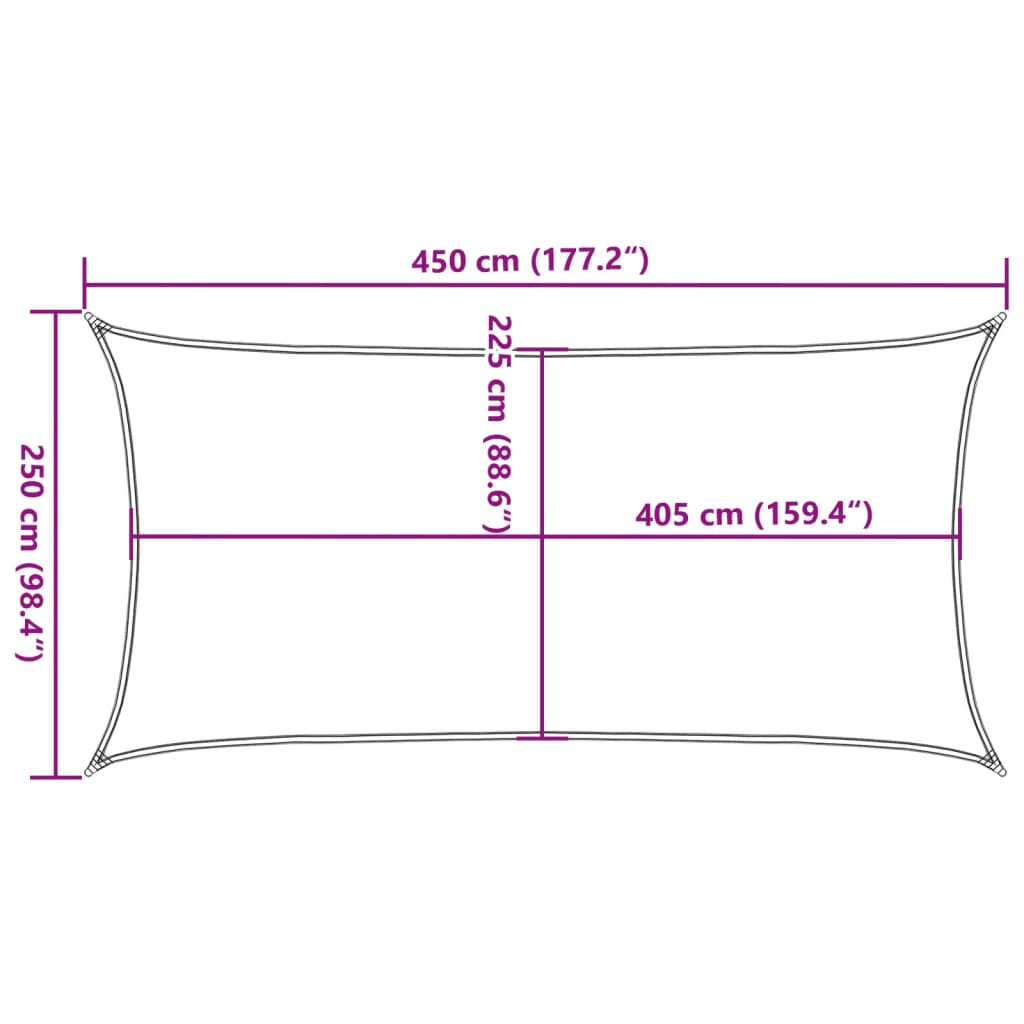 Pânză parasolar, bej, 2,5x4,5 m, HDPE, 160 g/m²