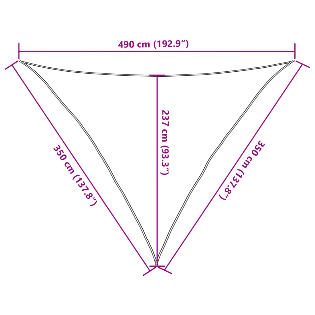 Pânză parasolar, bej, 3,5x3,5x4,9 m, HDPE, 160 g/m²