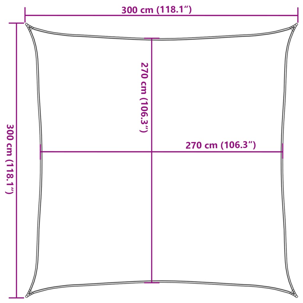 Pânză parasolar, crem, 3 x 3 m, HDPE, 160 g/m²