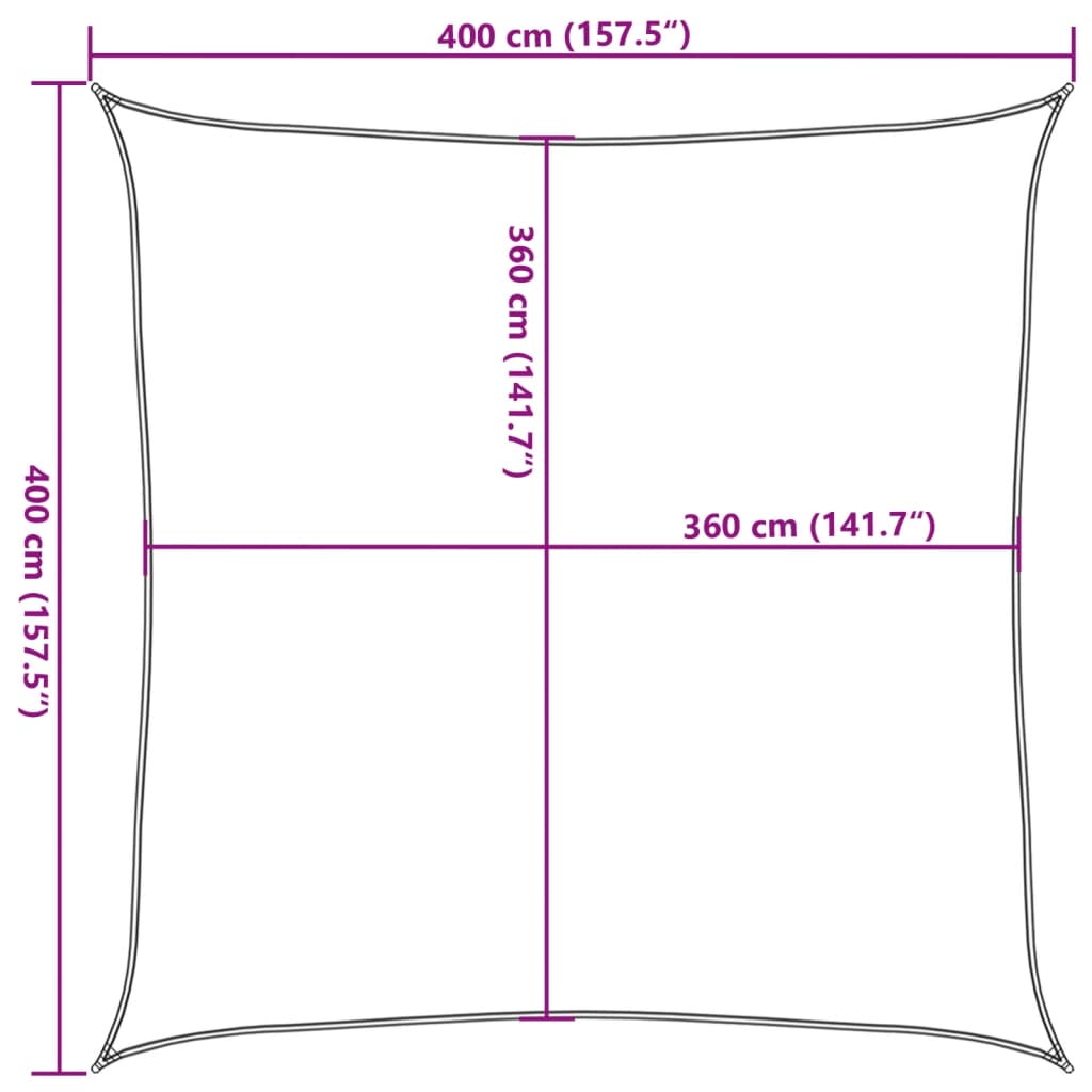 Pânză parasolar, crem, 4 x 4 m, HDPE, 160 g/m²