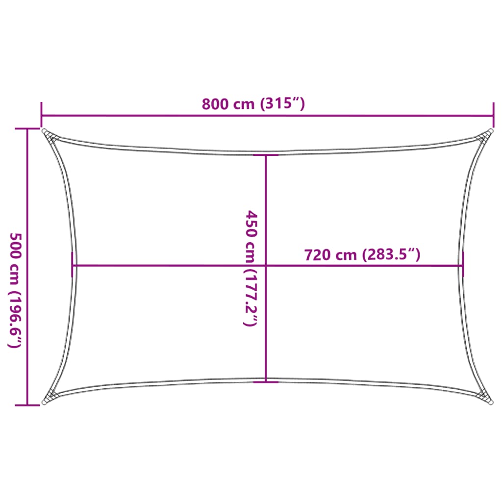 Pânză parasolar, crem, 5 x 8 m, HDPE, 160 g/m²