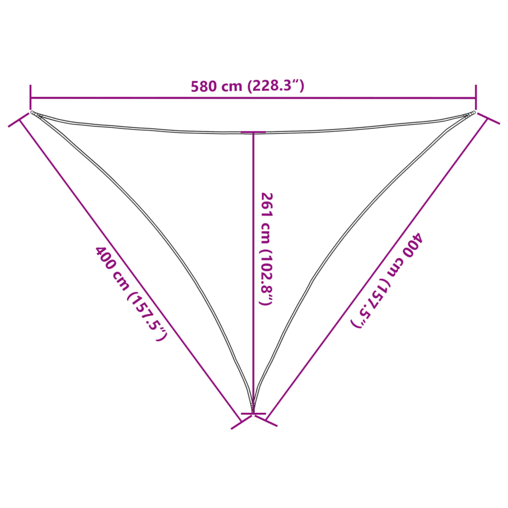 Pânză parasolar, crem, 4x4x5,8 m, HDPE, 160 g/m²