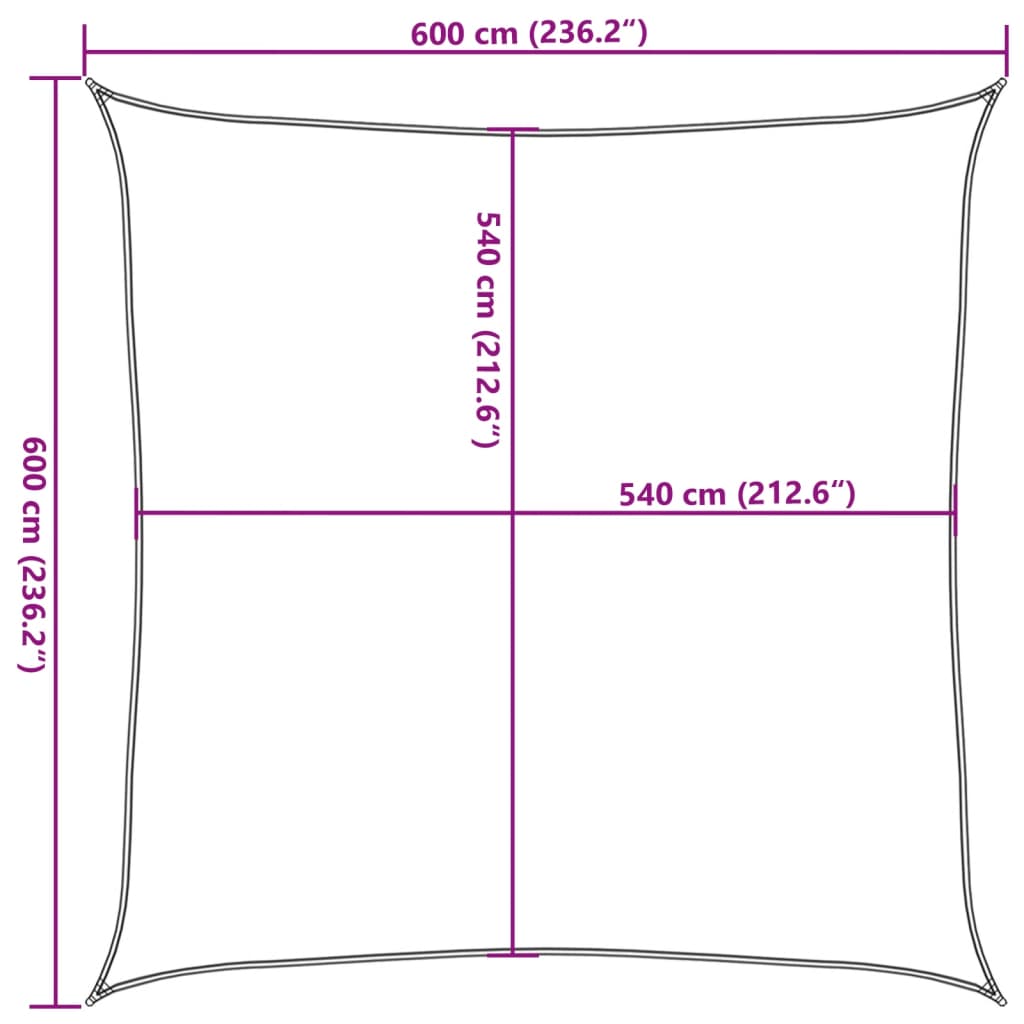 Pânză parasolar, alb, 6 x 6 m, HDPE, 160 g/m²