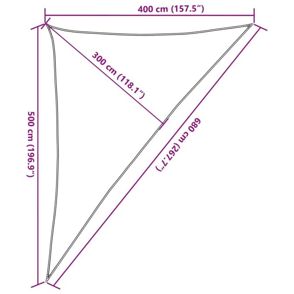 Pânză parasolar, alb, 4x5x6,8 m, HDPE, 160 g/m²