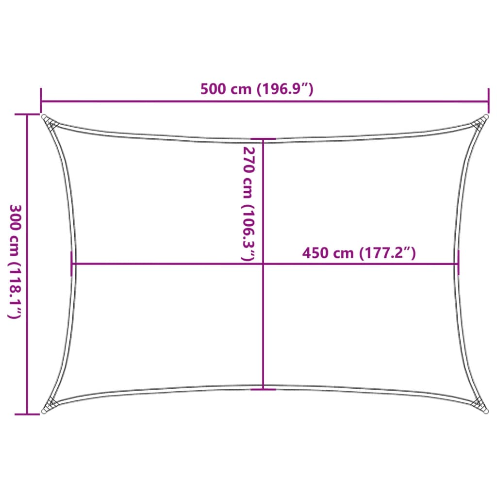 Pânză parasolar, verde deschis, 3x5 m, HDPE, 160 g/m²