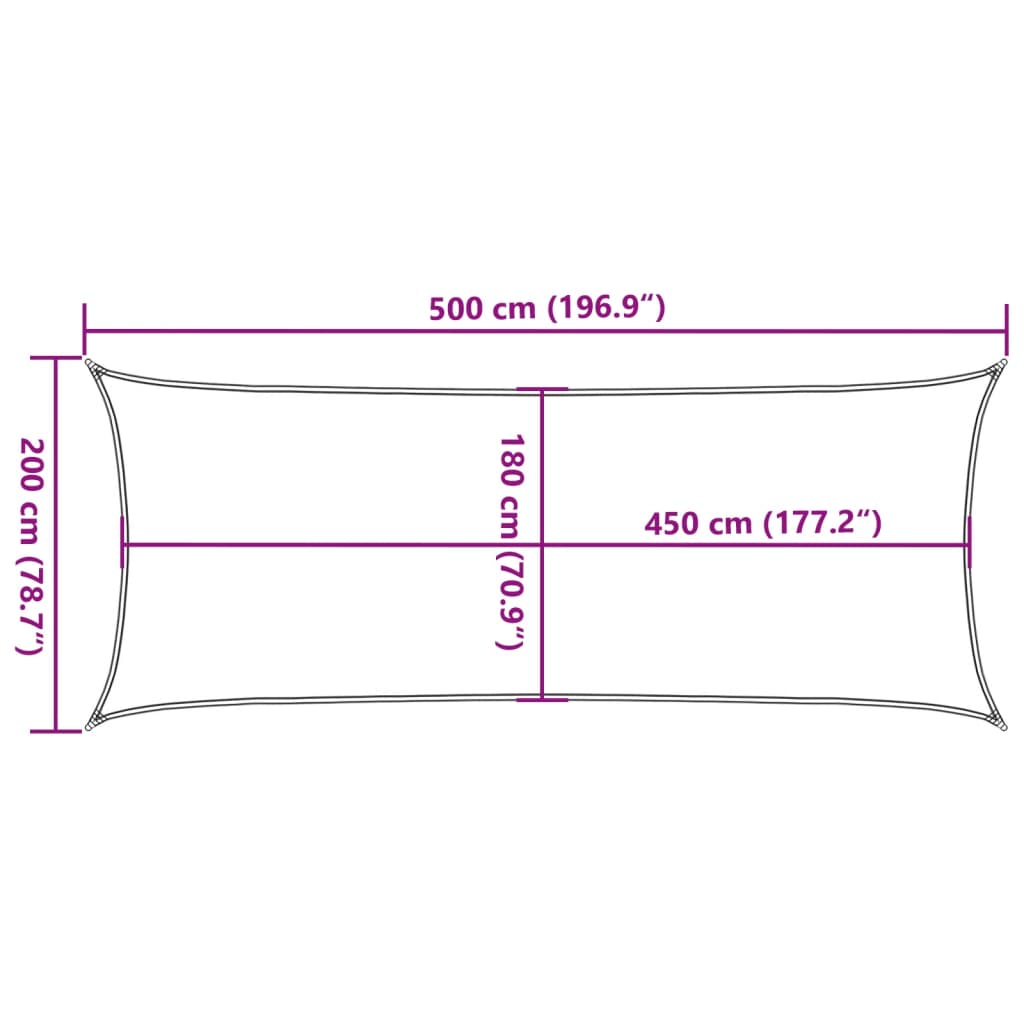 Pânză parasolar, cărămiziu, 2x5 m, HDPE, 160 g/m²