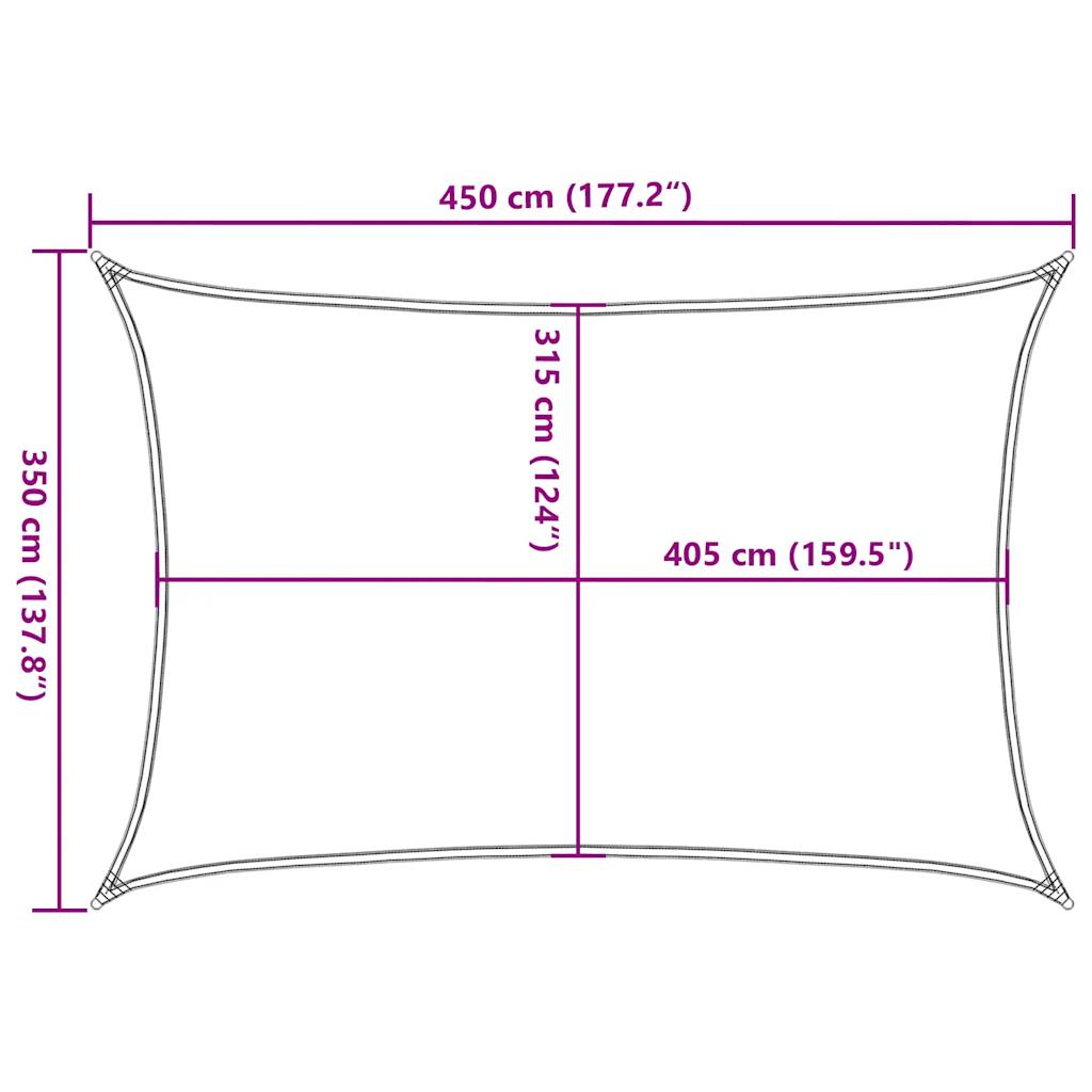 Pânză parasolar albastru dreptunghiular 3,5x4,5m HDPE 160 g/m²