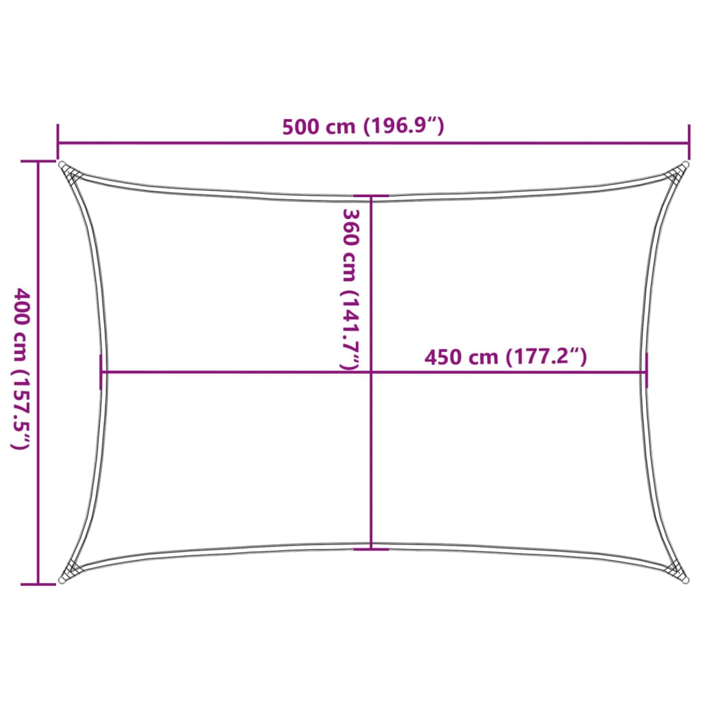 Pânză parasolar, portocaliu dreptunghiular 4x5 m HDPE 160 g/m²