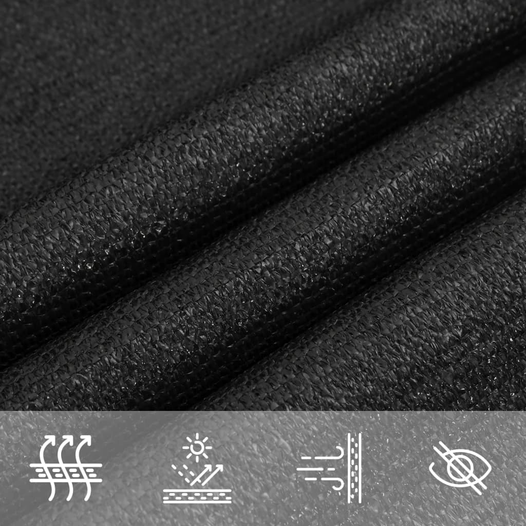 Sunshade fabric, black, 2x4.5 m, HDPE, 160 g/m²