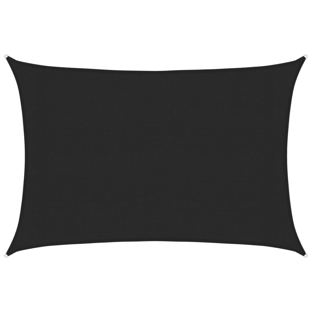 Sunshade fabric, black, 3x4 m, HDPE, 160 g/m²