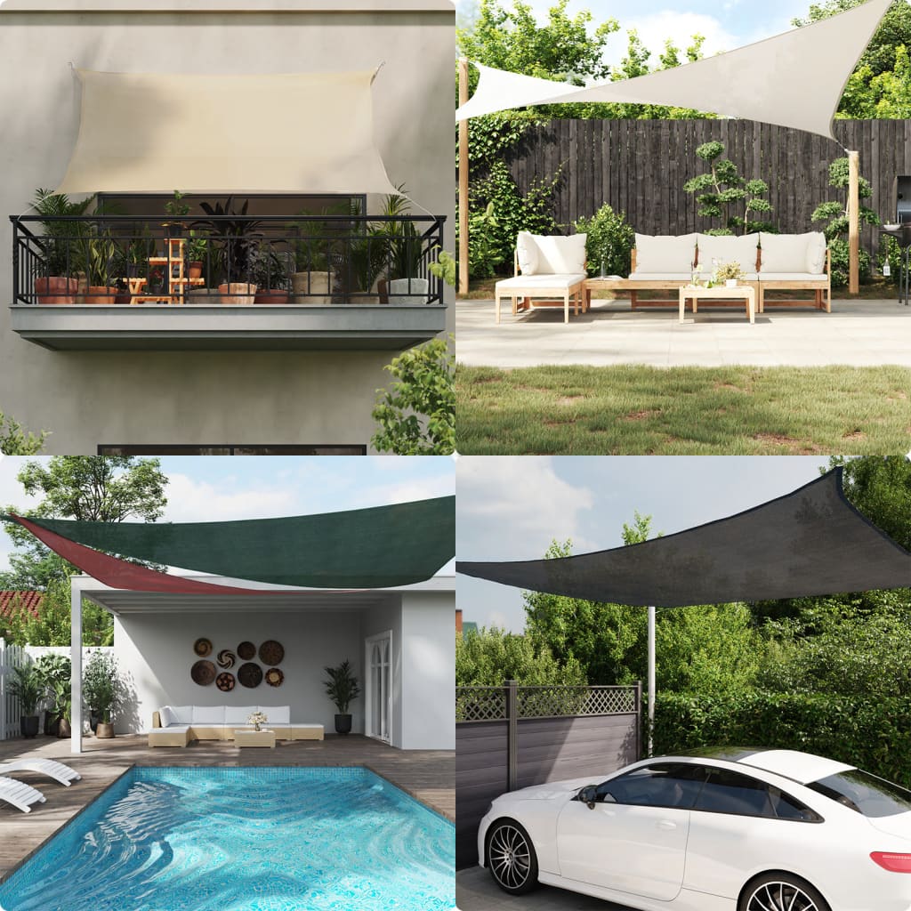 Sunshade fabric, black, 4.5x4.5x4.5 m, HDPE, 160 g/m²